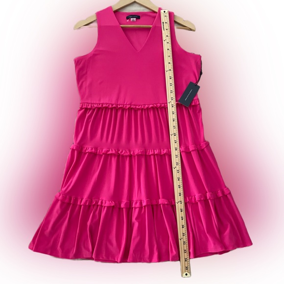 (NWT) Tommy Hilfiger's Women’s Sleeveless Ruffled Pink Dress Size:6P - Picture 6 of 7